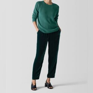 Eileen Fisher Ankle Pants Women Size Petite Large Green Velvet Whimsigoth Lagom